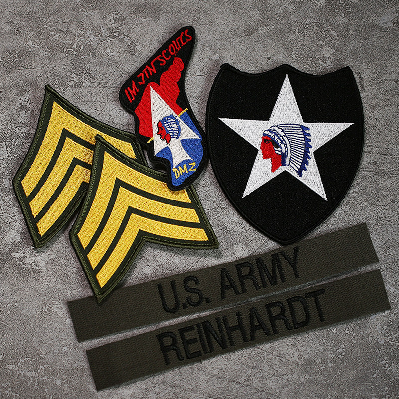US Army 2nd Infantry Division armband Indian Division insignia John Lennon OG107 Army fan M65 embroidered chest