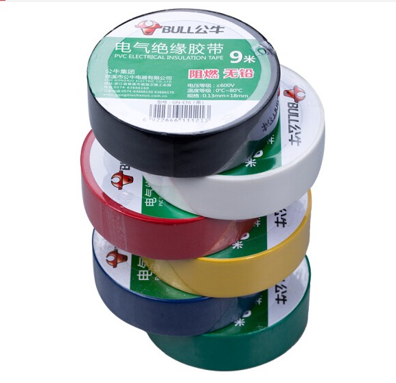 Bull Electrics Rubberized Rubberized Fabric Leadless Insulation Adhesive Tape Electrics Large Roll PVC Waterproof Black 9 m