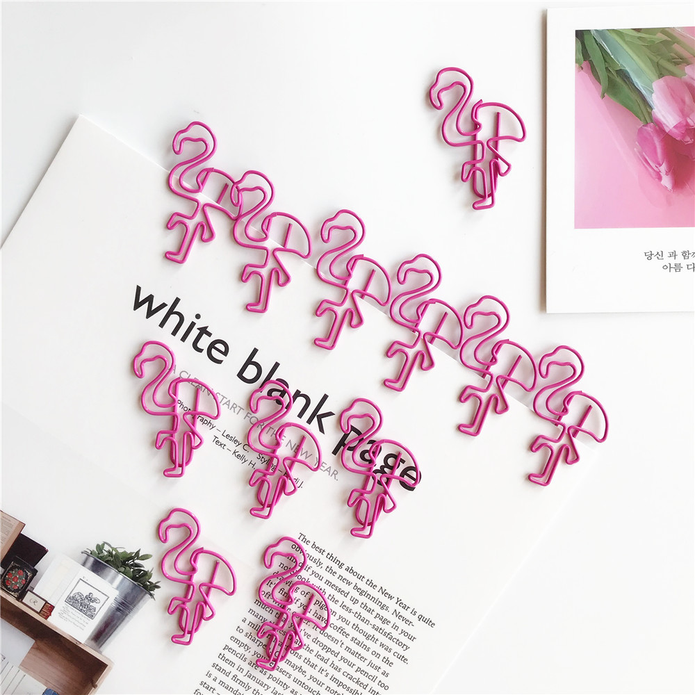 MUMU sản phẩm tốt phim hoạt hình cô gái mềm mại sáng tạo hồng flamingo kẹp giấy dễ thương vòng xoay kim bookmark hoạt hình xung quanh miếng dán