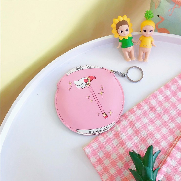 MUMU sản phẩm tốt Ma Thuật thẻ cô gái Loạt Các Sakura phim hoạt hình cô gái tim cô gái xinh đẹp đồng xu tròn purse hoạt hình xung quanh các sticker dễ thương