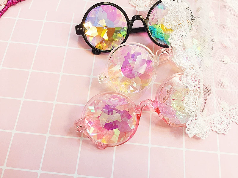 MUMU kính vạn hoa tốt kính khảm kim cương pixel kính râm lưới màu đỏ sống selfie kính hoạt hình xung quanh - Carton / Hoạt hình liên quan sticker hoạt hình