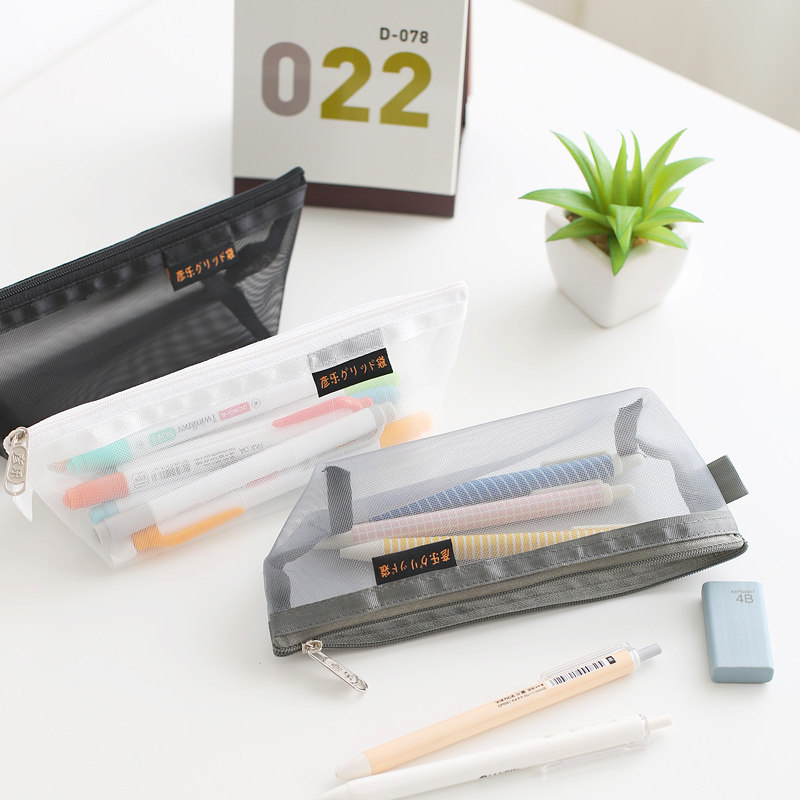 Male and female simple pen bag large capacity transparent pen bag test pen bag small boat shape cartoon cute storage bag