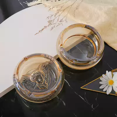 INS wind crystal glass creative ashtray personality trend atmosphere simple anti-fly ash ashtray household living room