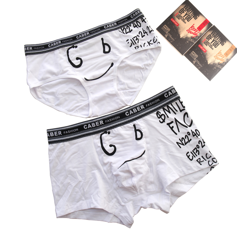 Caber / Calbury couple đồ lót Xu hướng thời trang cotton nam boxer mid-cotton cotton đồ lót cho người béo