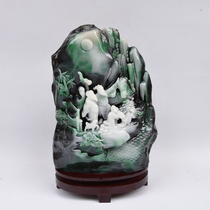  Natural imitation jade Xiuyan jade rough stone strange stone refers to the rising sun Nanyang Dushan jade ornaments carved imitation jade Xiuyu