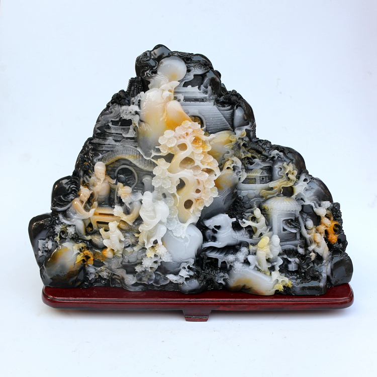 Taoyuan Sanjie Yi imitation Dushan jade raw stone natural ornaments Stone carving ornaments