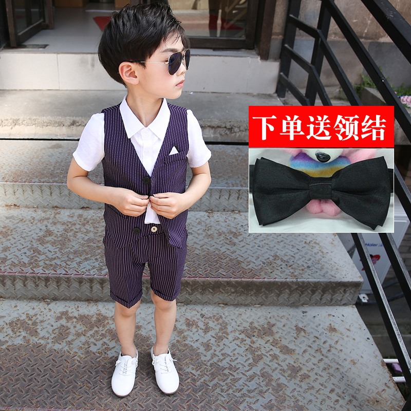 Childrens người dẫn chương trình váy cậu bé chiếc váy phù hợp với sàn catwalk hoa Anh childrens phù hợp với mùa hè trẻ em bộ đồ đang mặc đẹp trai