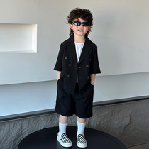 Summer boy suit casual style boy birthday dress childrens suit short-sleeved handsome flower boy small suit