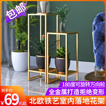 Iron multi-layer living room shelf shelf balcony floor-standing simple modern decoration green rosea multi-meaty flower pot stand