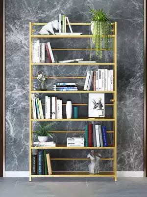 Wrought iron gold bookshelf shelf cabinet custom simple living room floor-to-ceiling office simple children's display storage shelf