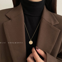 Abstract face round brand necklace female autumn and winter sweater chain 2021 New Tide long ins hip hop collarbone accessories