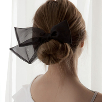Black bow headdress floral headdress female summer ponytail temperament simple tie hair band headline Hairband 2021 New