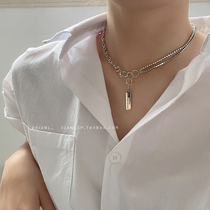 Letter pendant necklace female ins hip hop minimalist hiphop neck chain short choker sub accessories tide Net Red