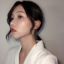A two-wearing earrings Super fairy long Sexy Back-hanging EAR thread tassel temperament earrings thin earrings girl