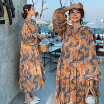 Advanced senses pregnant woman with dress in dress 2022 and autumn 2022 new cover not to be pregnant with spring net infrared wearing a pregnant womans skirt