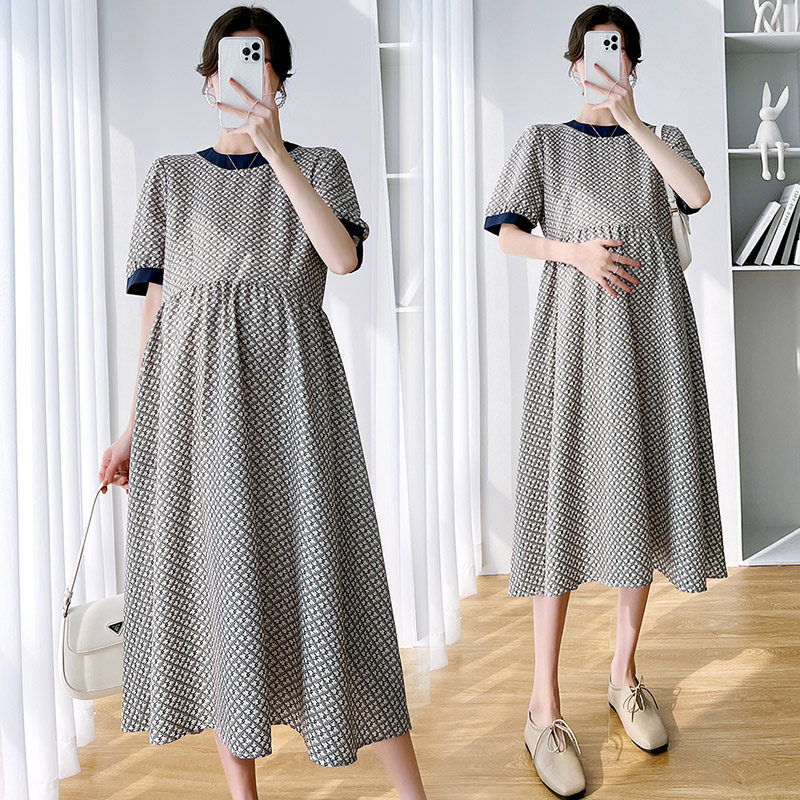 Pregnant woman Ocean dress Long version Summer thin style Fashion Sweet Pregnancy Woman dress Summer dress Large size Tide Ma summer dress Long dress