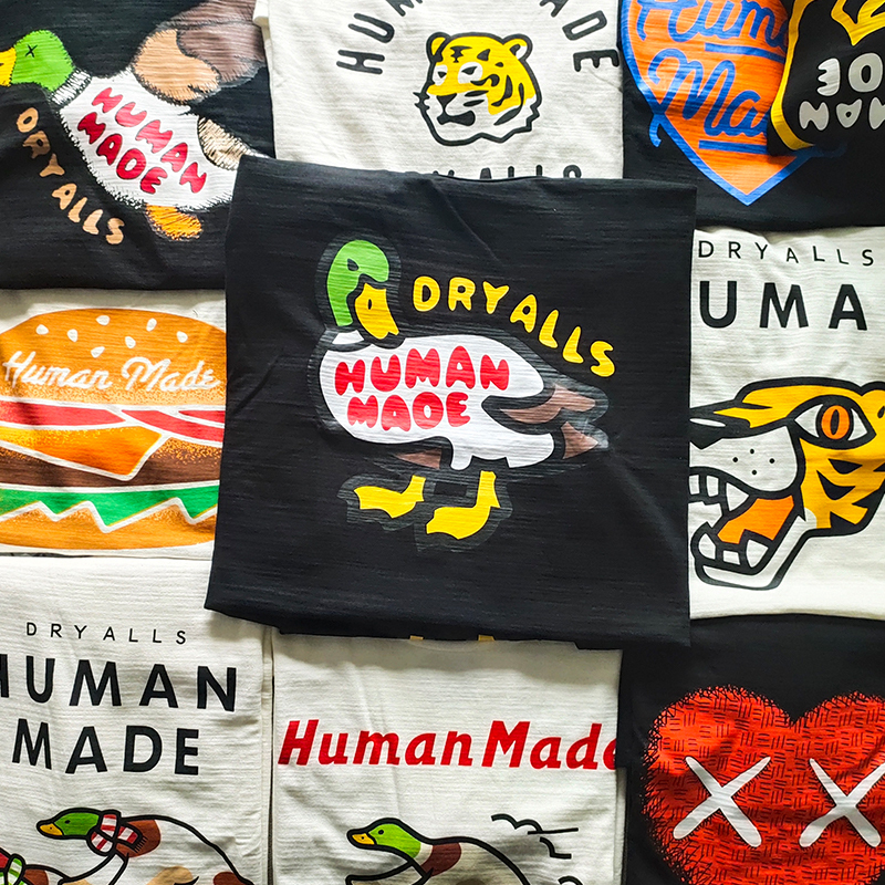 Pjup Human Made Short-Sleeved Men's and Women's Couple's Panda Cartoon Print Round-Neck T-Shirt in the Same Style as Ouyang Nana Pjup Human Made Short-Sleeved Men's and Women's Couple's Panda Cartoon Print Round-Neck T-Shirt in the Same Style as Ouyang Nana