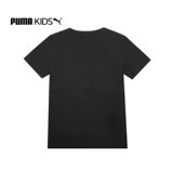 Puma, летняя детская классическая тонкая хлопковая футболка подходит для мужчин и женщин, короткий рукав, круглый воротник