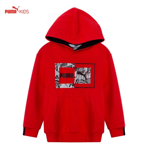 Puma, детская трикотажная красная толстовка с капюшоном, детская одежда