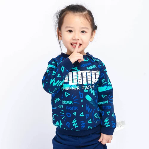Puma, демисезонный детский утепленный комплект, комфортная удерживающая тепло толстовка, штаны, детская одежда