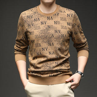 Men's spring and autumn thin round neck knitted sweater
