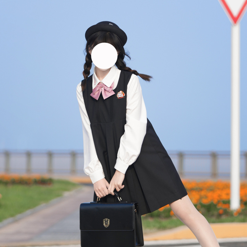 Milk skirt jk card milk skirt summer school uniform vest skirt college style dress small cute baby bag skirt