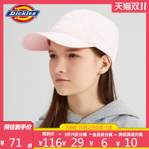 dickies childrens wear 21 winter embroidered LOGO diamond lattice quilted cotton cap ins Tide baseball cap warm curved brim cap