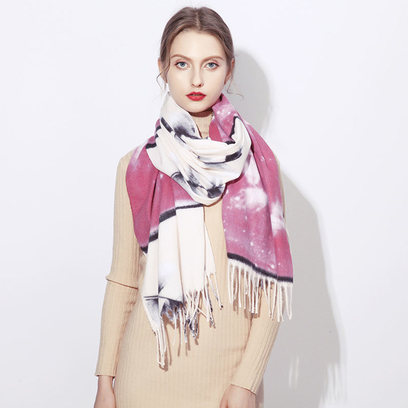 American fashion brand CK scarf women autumn and winter imitation cashmere oversized versatile tassel plaid shawl dual-purpose bib neck guard