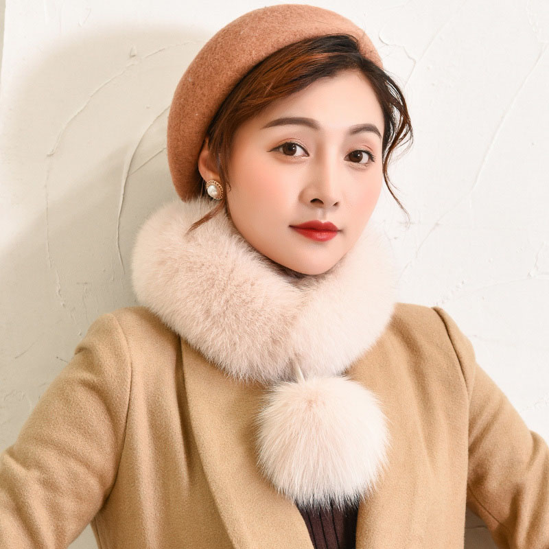 American Tide Card CK Fox Fur Scarf Women Winter Trends 100 Hitch Plush Leather Grass Scarf Neck and Girl Girl
