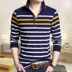 Quần áo xuân thu, áo thun dài tay trẻ trung cotton cotton nam trung niên áo thun sọc Hàn Quốc áo phông trắng nam Áo phông dài