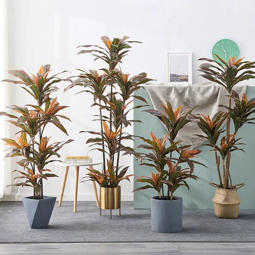 Большой северный европейский симулятор красные деревья бонсай фальшивые зеленые растения