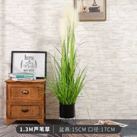 1,3 м травы тростника+черный железный горшок