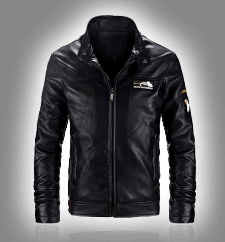 Đặc biệt hàng ngày mùa thu và mùa đông da nam ngắn pu leather jacket cộng với nhung xe máy dịch vụ air force chuyến bay phù hợp với kích thước lớn áo khoác