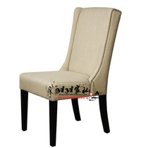 American style solid wood cloth art dining chair Country Athletico-style Chair Eu Style Casual Book Room Chair