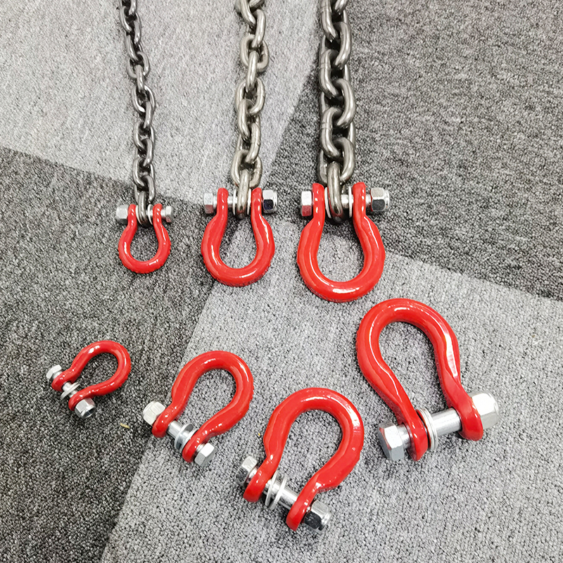 Chain Bow-Shaped Shackle, Manganese Steel Lifting Chain End Connection Buckle, Double Ring Butterfly Buckle, Iron Chain Lifting Ring Hook, U-Shaped Ring Clip Chain Bow-Shaped Shackle, Manganese Steel Lifting Chain End Connection Buckle, Double Ring Butterfly Buckle, Iron Chain Lifting Ring Hook, U-Shaped Ring Clip