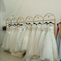 Nano gold wedding dress shelf Floor-to-ceiling studio studio Cheongsam dress shelf Mens and womens clothing display Xiuhe hangers