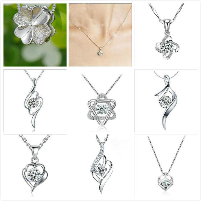 Old Fengxiang and platinum PT950 lock bone chain platinum necklace diamond pendant to send girlfriend birthday Valentine's Day gift