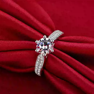 Phoenix and customize the 18k platinum ring pt950 platinum wedding ring 1 karat diamond female dui jie