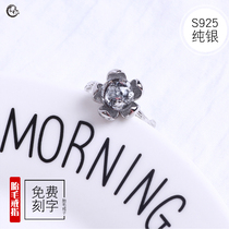 Yi Yi Yi ring baby newborn s925 sterling silver retro flower totem baby souvenir diy homemade