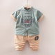 Baby do not ăn mặc phù hợp với mùa hè tuần bắt mới được cải thiện Han quần áo 1-2-3 tuổi bé mùa hè ngắn tay áo hai mảnh bộ.