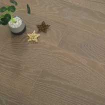 Nine picture American red oak logs pure solid wood floor light luxury gray metallic paint floor heating lock free keel home