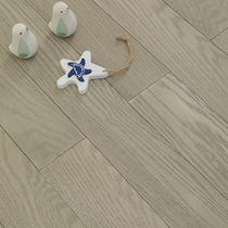 Nine picture American red oak logs pure solid wood floor light luxury gray keel lock buckle floor heating home environmental protection