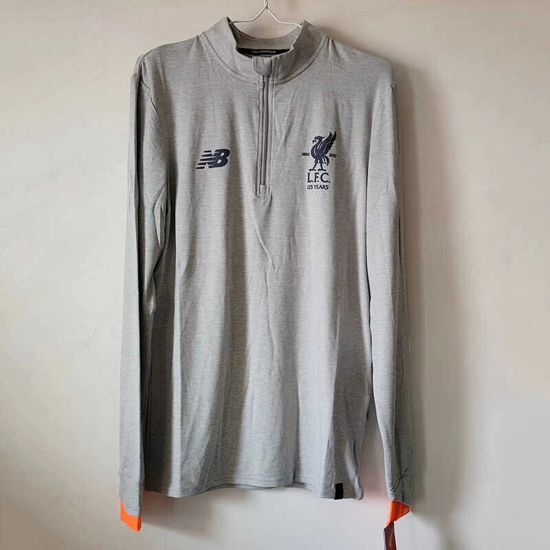 Liverpool Nb Genuine Gray Pullover Autumn Football Training Uniform Top Jacket Thumb Button Long-Sleeved Sportswear Liverpool Nb Genuine Gray Pullover Autumn Football Training Uniform Top Jacket Thumb Button Long-Sleeved Sportswear