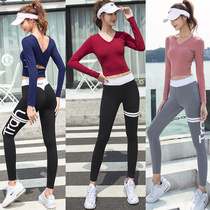 2021 new net red fitness suit suit womens elastic hip leggings Yoga suit sports suit womens quick drying clothes