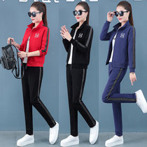 Leisure sports suit womens new autumn and winter loose quick-drying age-old style running sweater trousers two-piece set