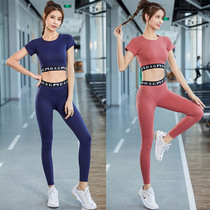 Light luxury fitness suit suit womens new professional beginner gym exercise quick-drying net red yoga suit two-piece set