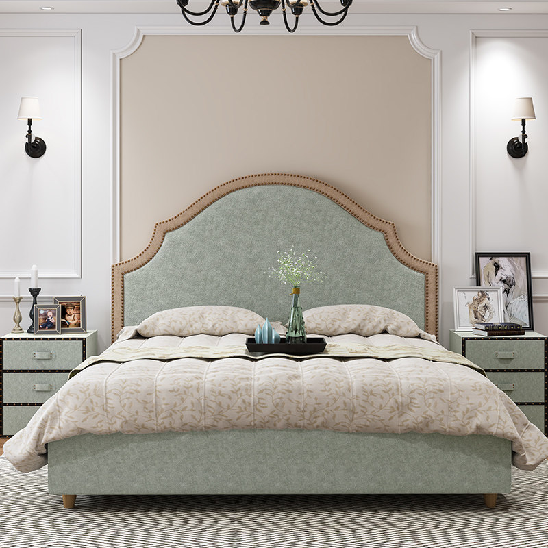 American Bed Fabric Bed Master Bedroom Nordic Light Luxury Ins Net Red Bed Simple Modern Double Jane Simple European Princess Bed