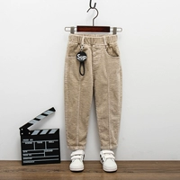 Quần áo trẻ em quần cashmere quần áo trẻ em mùa thu mới cô gái quần nhung kẻ cộng với nhung dày quần trẻ em nước ngoài lớn quần lót lông bé gái