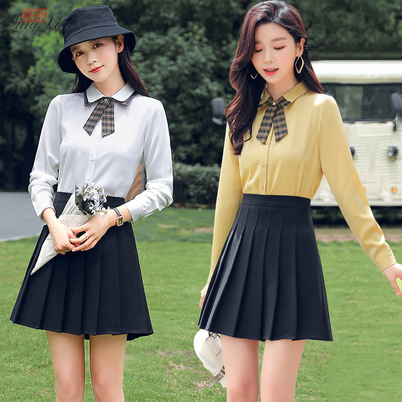2021 Spring Fall new kindergarten teacher's work clothes long sleeve preschool teacher uniform to work in two style suit skirts