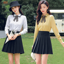 2021 Spring and Autumn new kindergarten teacher work clothes long sleeve kindergarten uniform professional clothes two dress dress